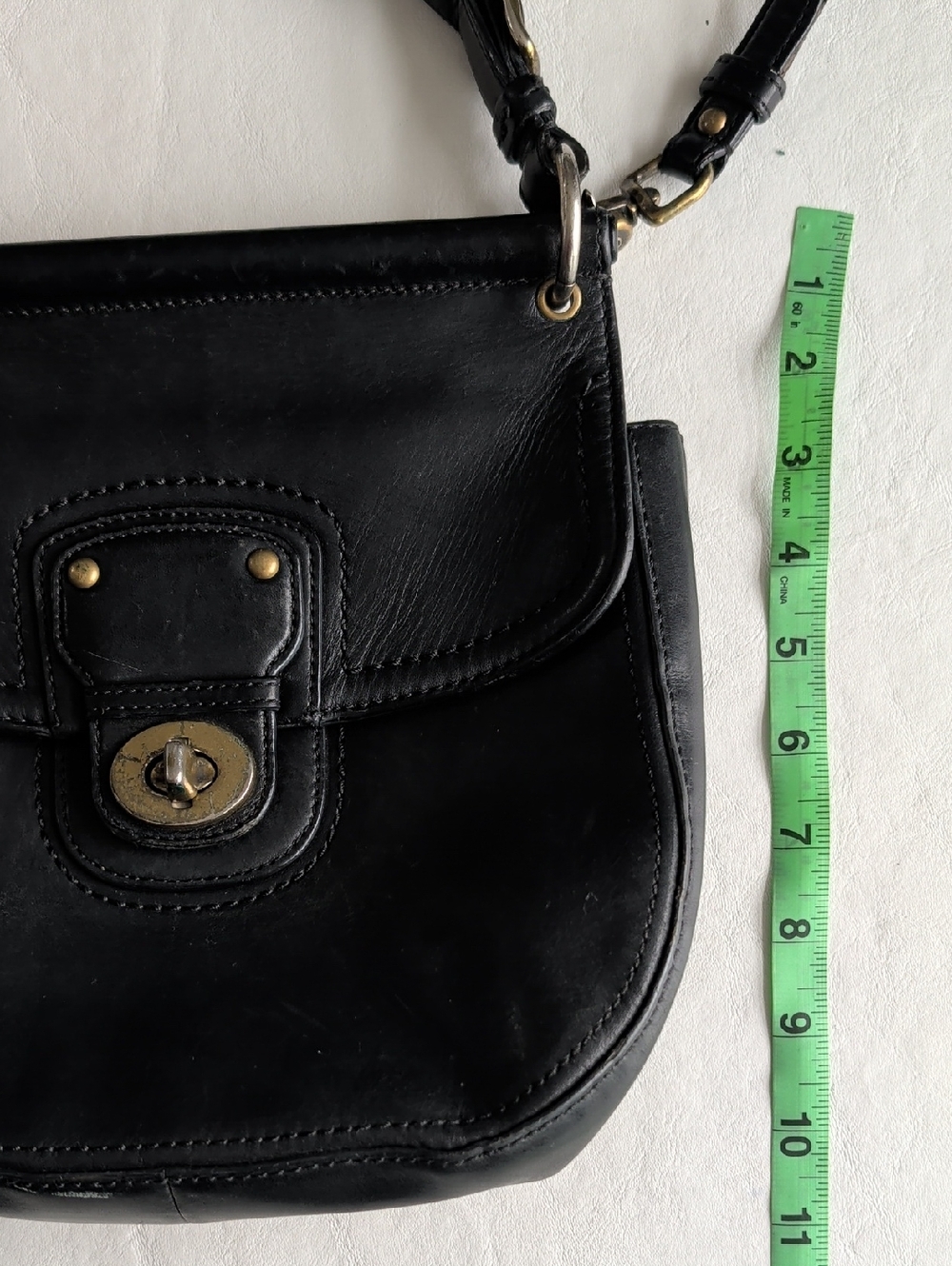 Coach Black Leather Willis Saddle Crossbody Bag - Picture 8 of 12